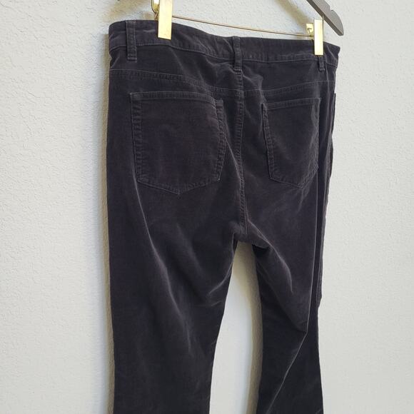 Corduroy pants Chaps Womens 16 Dark Grey Black Straight Leg Mid Rise Fall Winter - Picture 7 of 11